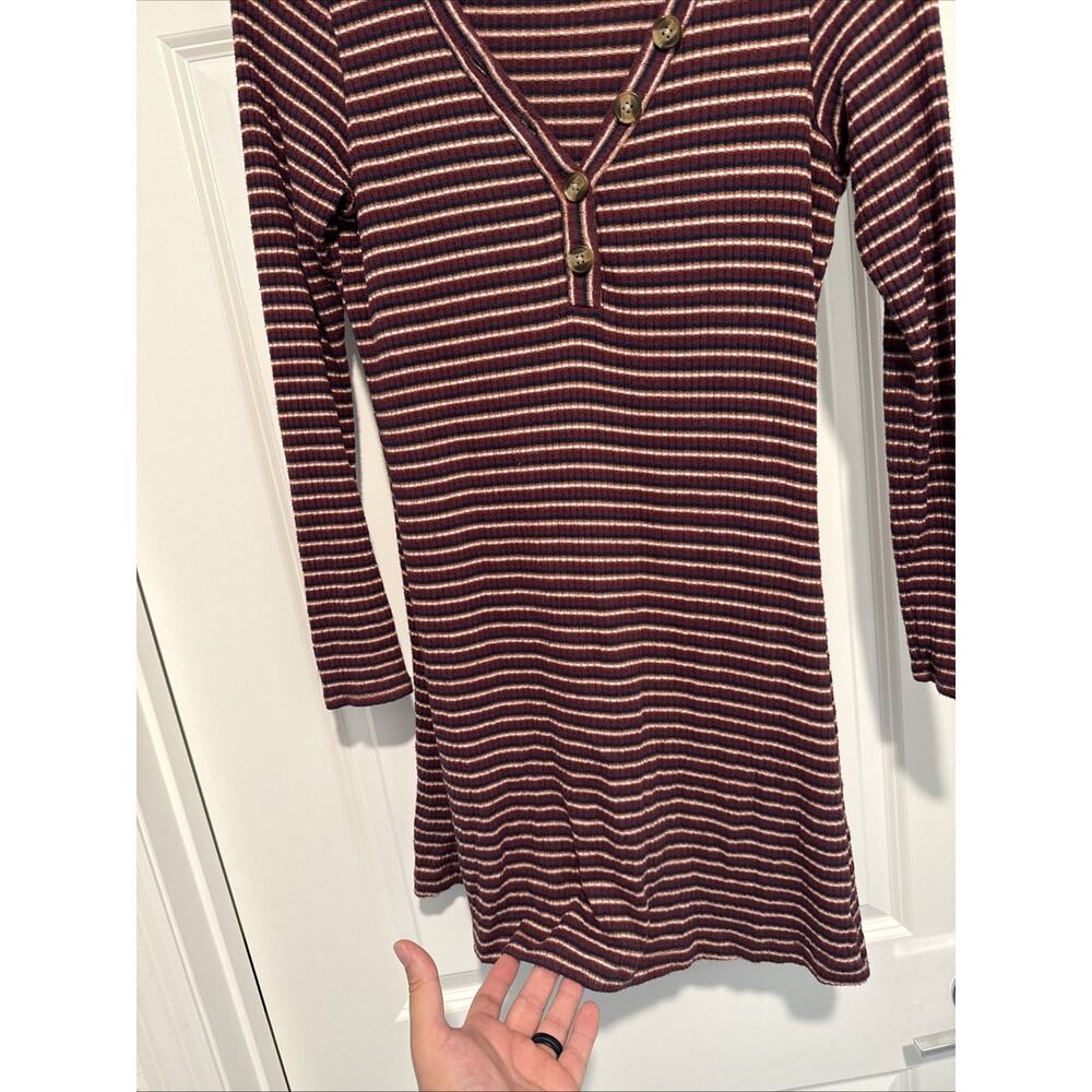 American Eagle Women’s Small Long Sleeve Striped Mini Dress - Picture 6 of 7